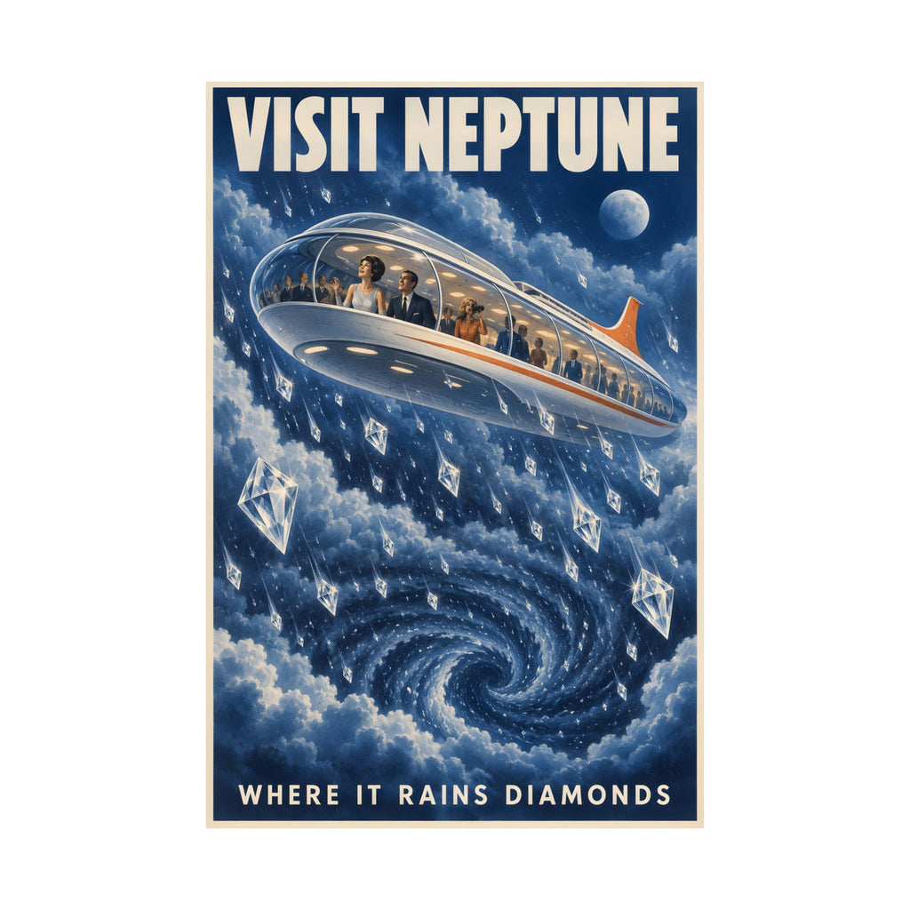 Visit Neptune Poster | Where It Rains Diamonds