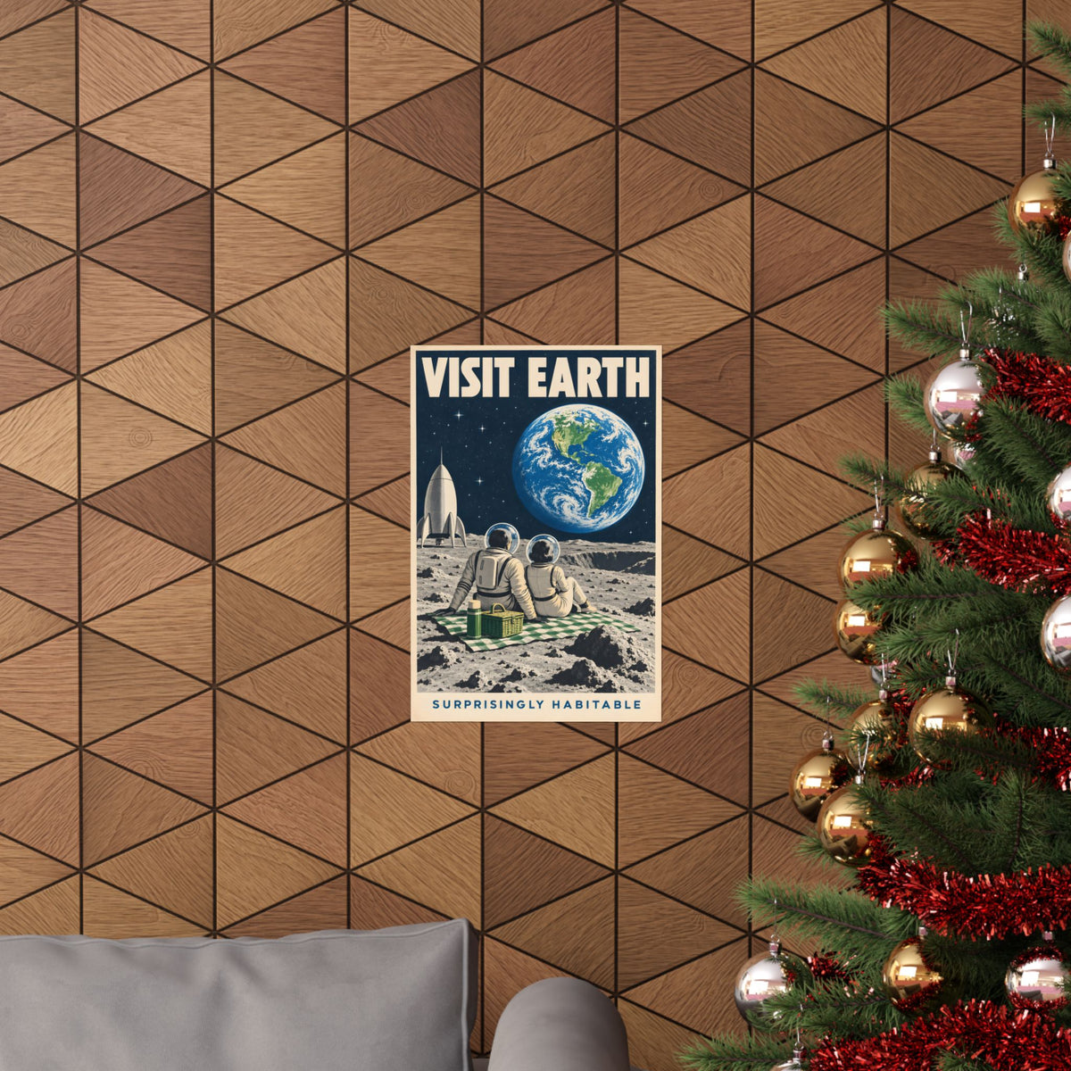 Visit Earth Poster | Surprisingly Habitable Retro Space Art