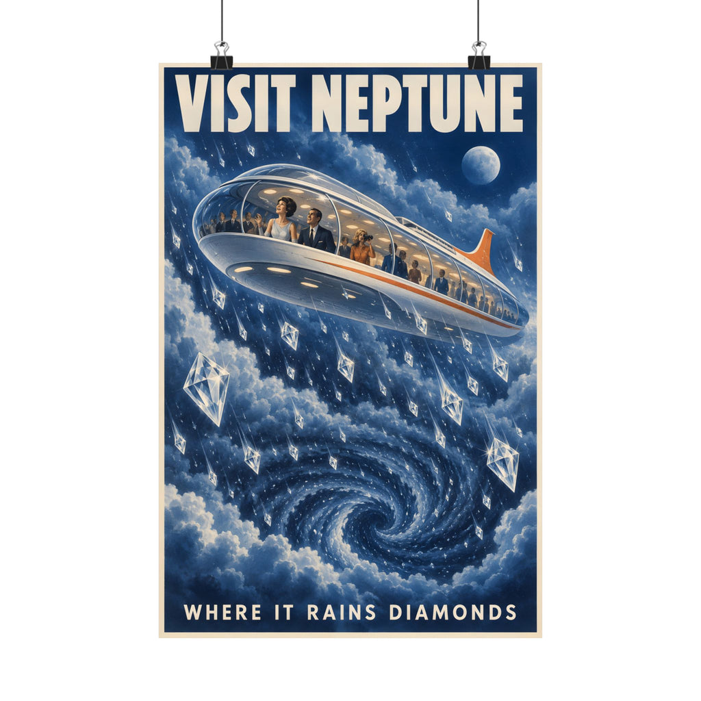 Visit Neptune Poster | Where It Rains Diamonds