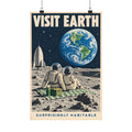 Visit Earth Poster | Surprisingly Habitable Retro Space Art