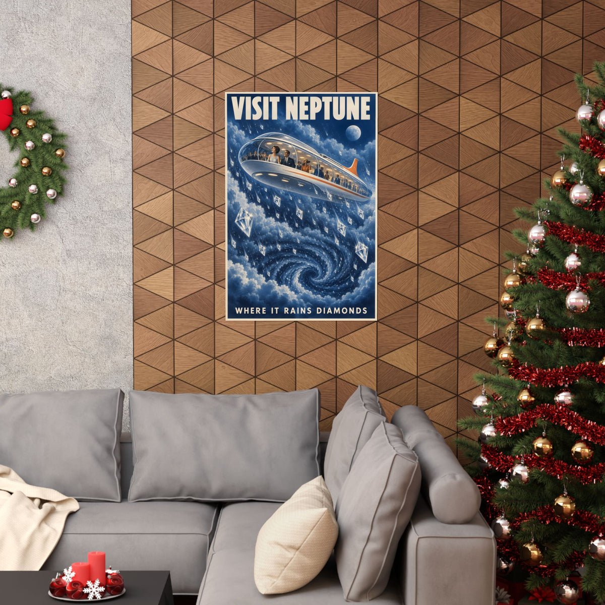 Visit Neptune Poster | Where It Rains Diamonds