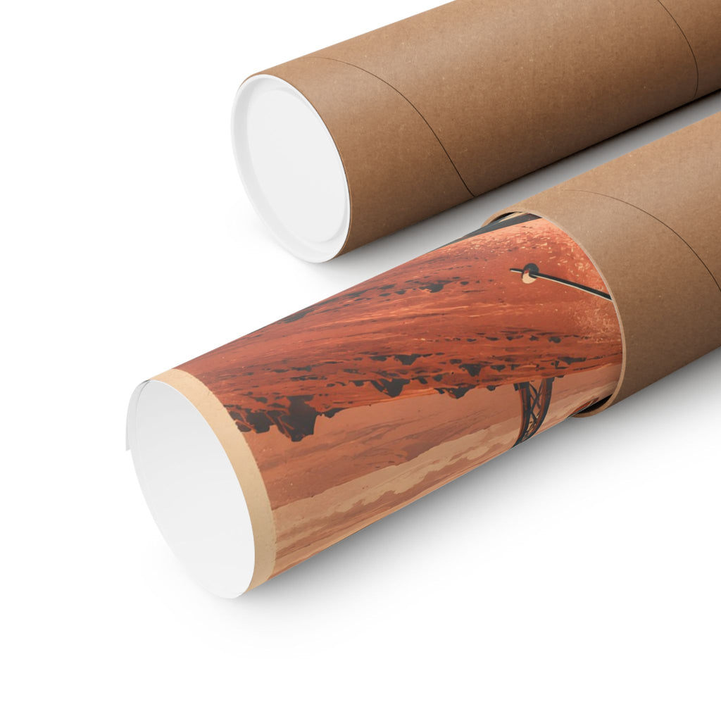 Olympus Mons Ski Resort Poster | Retro Mars Travel Art
