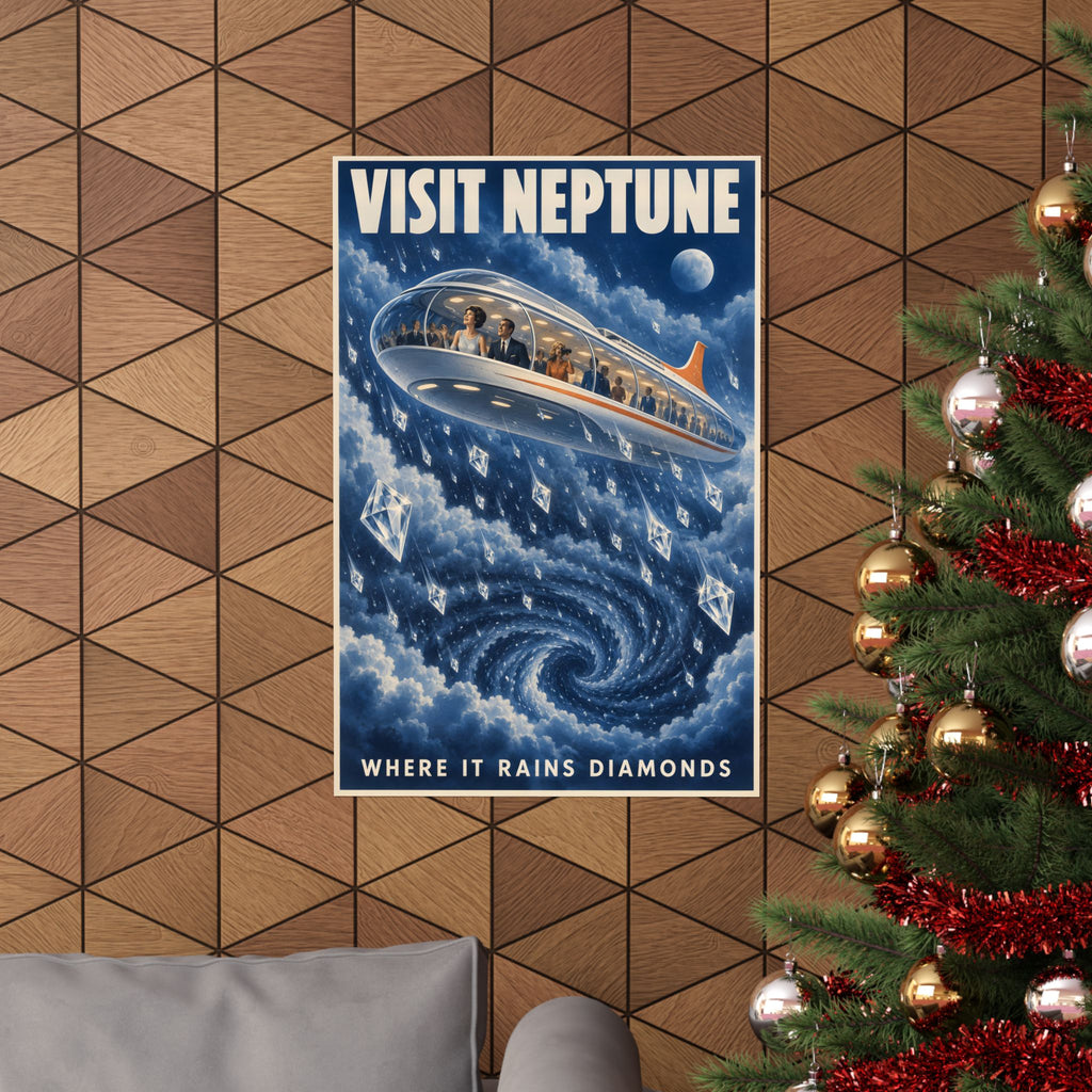 Visit Neptune Poster | Where It Rains Diamonds